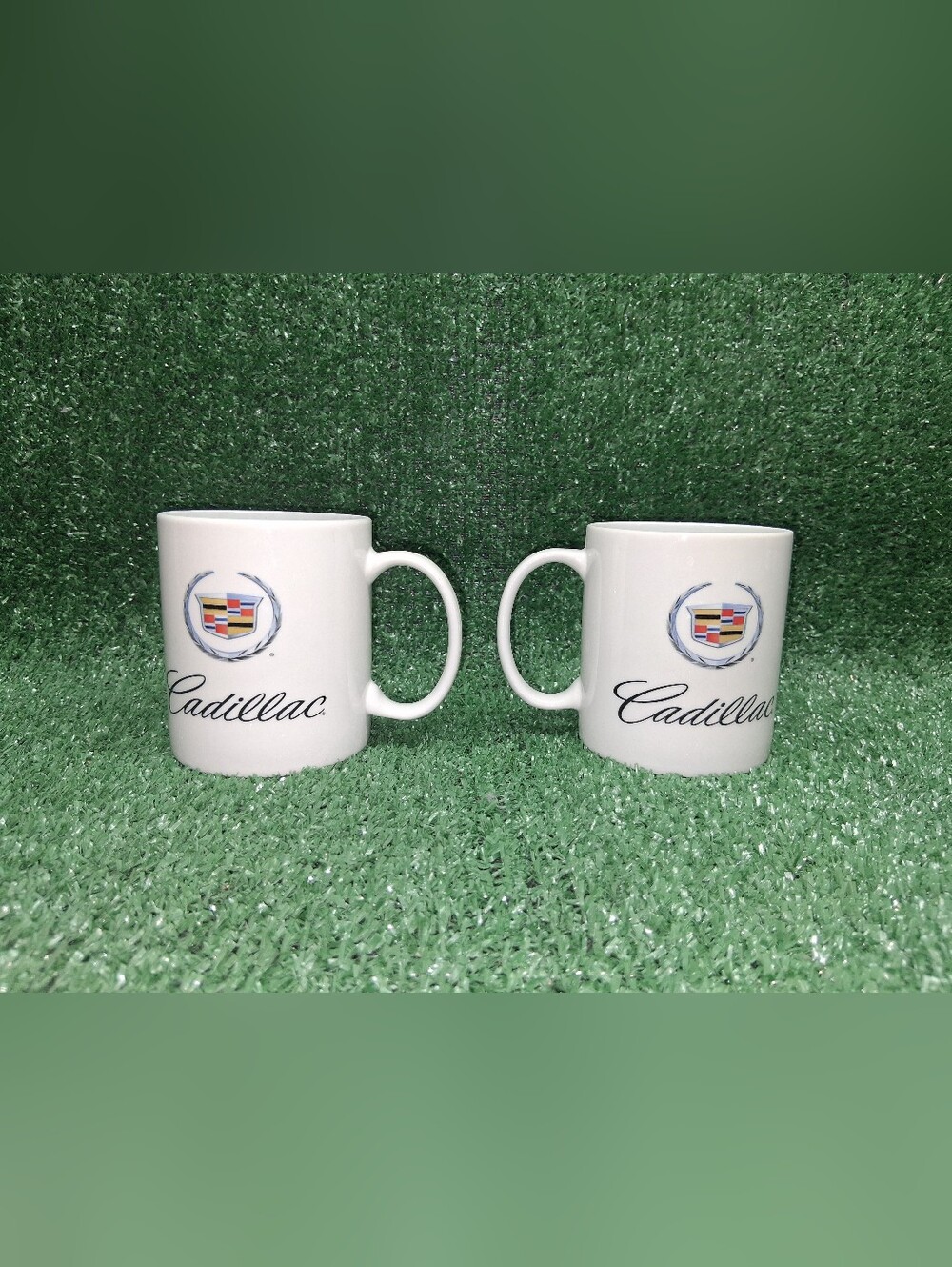Two Cadillac Brand Coffee Mug. Cadillac Logo Mug - White - NEW!
